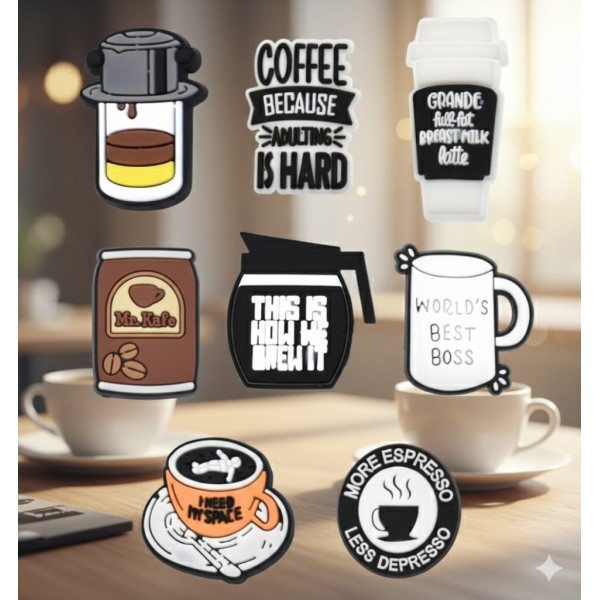 Джибітси кава coffee бариста espresso еспресо barista латте капучино 8 шт аксесуари крокс прикраса