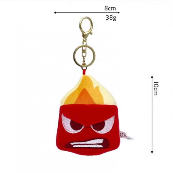 Брелок Думками навиворіт плюшевий Inside Out Anger Гнів інсайд фігурка іграшка для ключів, рюкзака, сумки 10см