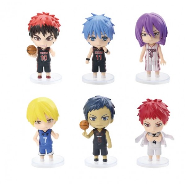 Набор фигурок Чиби Баскетбол фигурки аниме Kuroko no Basuke Куроко, Кагами, Аомине, Акаши, Кисе, Мурасакибара  детские игрушки 6 шт./компл. 10 см