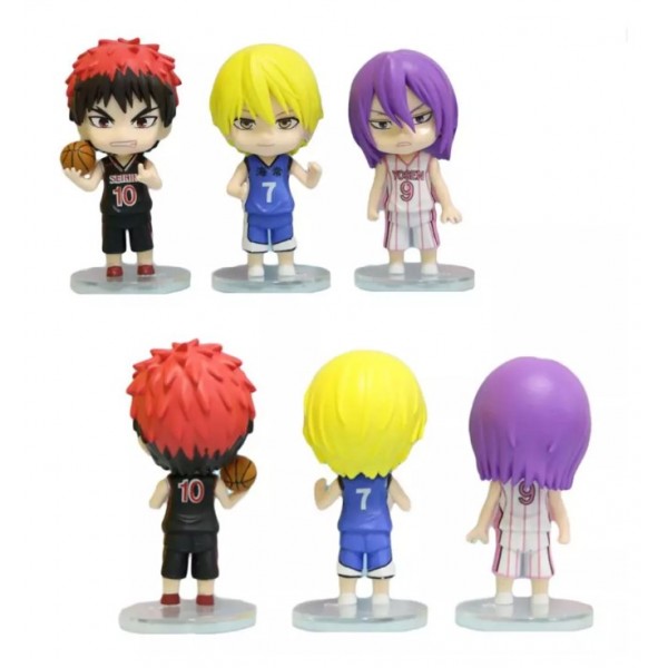 Набор фигурок Чиби Баскетбол фигурки аниме Kuroko no Basuke Куроко, Кагами, Аомине, Акаши, Кисе, Мурасакибара  детские игрушки 6 шт./компл. 10 см