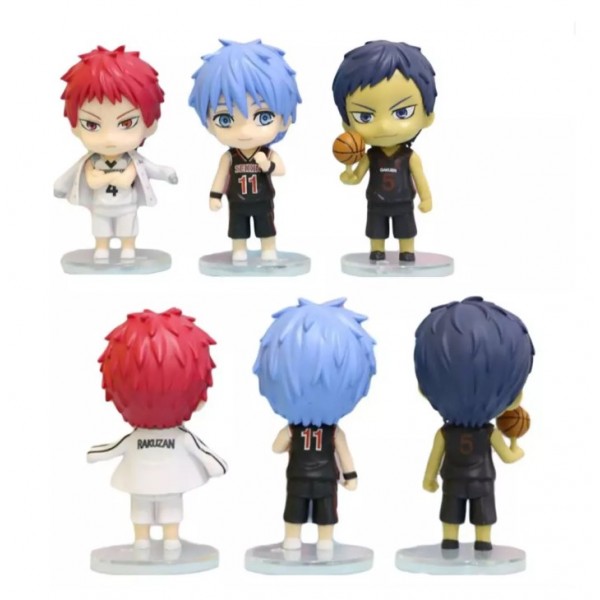 Набор фигурок Чиби Баскетбол фигурки аниме Kuroko no Basuke Куроко, Кагами, Аомине, Акаши, Кисе, Мурасакибара  детские игрушки 6 шт./компл. 10 см