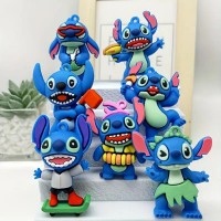 Фігурки Ліло та Стіч брелоки Lilo and Stitch міні дитячий ігровий набір 7 шт гумових фігурок 6 см