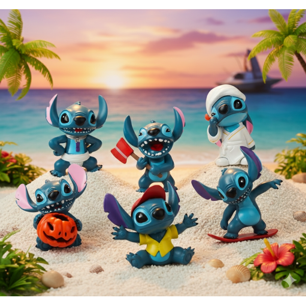 Набір фігурок Ліло та Стіч Lilo and Stitch міні фігурки дитячий ігровий набір 6 шт. 5-7,5 см