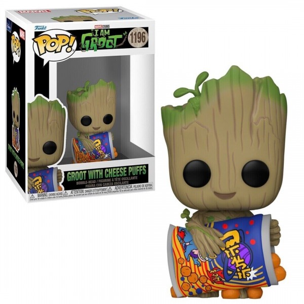 Фігурка Funko Pop Грут I am Groot Я Грут, Грут з сирними слойками Groot with Cheese Puffs Фанко поп 10 см №1196