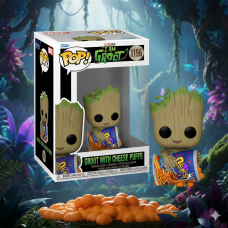 Грут фігурка фанко Я Грут, Грут з сирними шарами I Am Groot Groot with Cheese Puffs #1196 виниловая фігурка 10 см