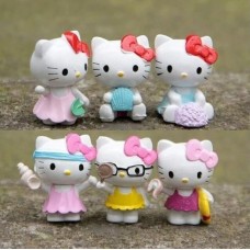 Привіт Кітті фігурки Hello Kitty Хеллоу Кітті дитячі іграшки 6 шт 4,2 см