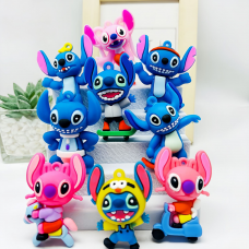 Фігурки Ліло та Стіч брелоки Lilo and Stitch міні дитячий ігровий набір 9 шт гумових фігурок 6 см