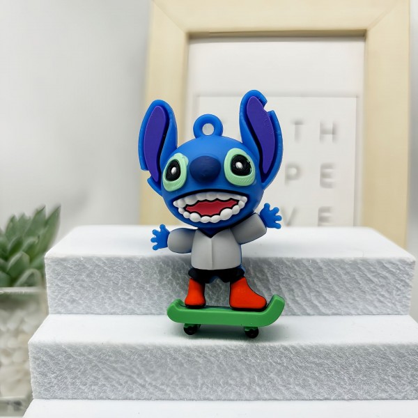 Фігурки Ліло та Стіч брелоки Lilo and Stitch міні дитячий ігровий набір 9 шт гумових фігурок 6 см