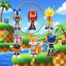 Супер Сонік та його друзі Super Sonic and his friends Їжачок набір дитячих фігурок 6 шт 7см