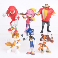 Super Sonic Набір фігурок Супер Сонік та його друзі третє покоління 6 фігурок Супер Сонік, Їжак, Майлз Тейзл, Емі Роуз, Доктор Еггман, Єхидна