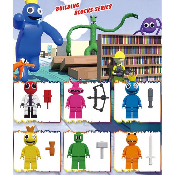 Набор фигурок Радужные друзья Roblox Rainbow Friends 6 шт/компл. игровые строительные блоки