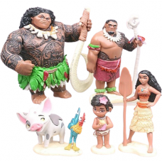 Фігурки з мультфільму Моана Moana Disney 5 шт/компл ПВХ 6-10 см Моана, принцеса Мауї, вождь, Туї, Тала Moana, Princess of Maui, Chief, Tui, Tala