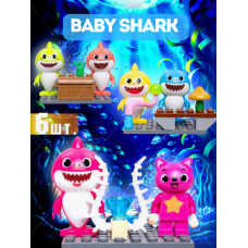 Набір фігурок лего Baby Shark іграшки Акуленок бейбі шарк дитячий набір іграшкові фігурки з аксесуарами