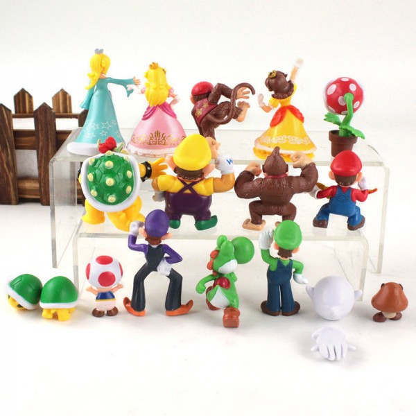 Набір Фігурок Супер Маріо Super Mario Bros Луїджі Йоші Жаба Ослик Luigi Yoshi Toad Donkey 18 шт герої гри 2-7 см
