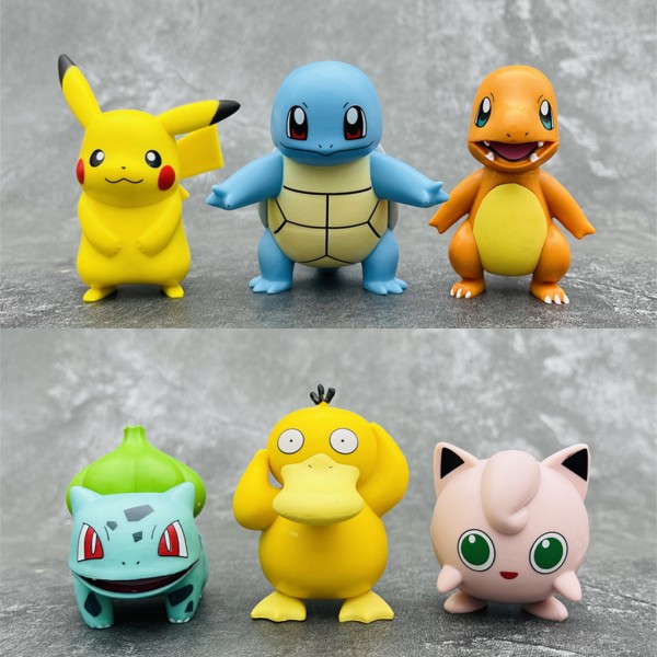 Фігурки Покемон Пікачу Pokemon Pikachu Чармандер Бульбазавр Біртл Джіґліпафф набір 6 шт 6-8 см