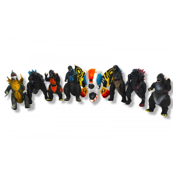 Набор фигурок Годзилла Мега Король монстров Mecha Godzilla Monster King 8 шт 10 см