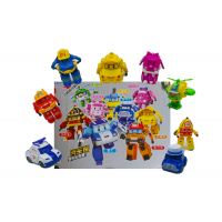 Набір трансформерів Робокар Полі Robocar Poli машинки інерційні 9 шт
