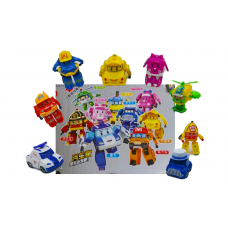 Робокар Полі Robocar Poli набір дитячих фігурок машинки інерційні 9 шт