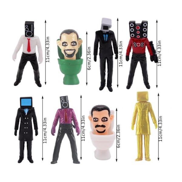 Набор фигурок Скибиди Туалет Skibidi Toilets фигурки детские игрушки 8 шт 6-11 см