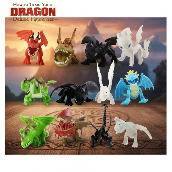 Набір фігурок Як приручити дракона фігурки How to Train Your Dragon іграшки дитячі 12 шт 3-4 см