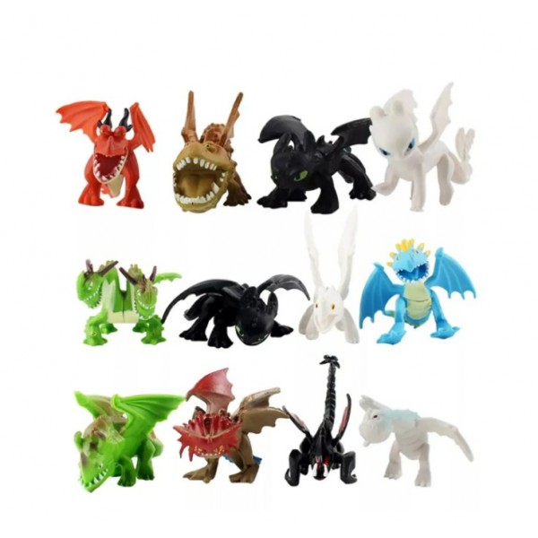Набір фігурок Як приручити дракона фігурки How to Train Your Dragon іграшки дитячі 12 шт 3-4 см
