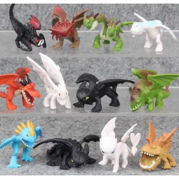 Набір фігурок Як приручити дракона фігурки How to Train Your Dragon іграшки дитячі 12 шт 3-4 см