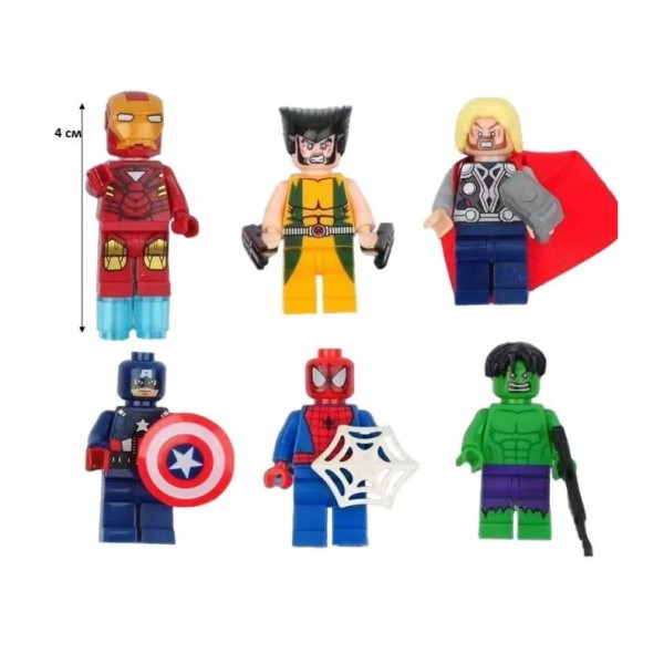 Набір фігурок лего Marvel Avengers мініфігурки Супергероїв Марвел Месники 6 шт іграшки дитячий набір іграшкові фігурки конструктор