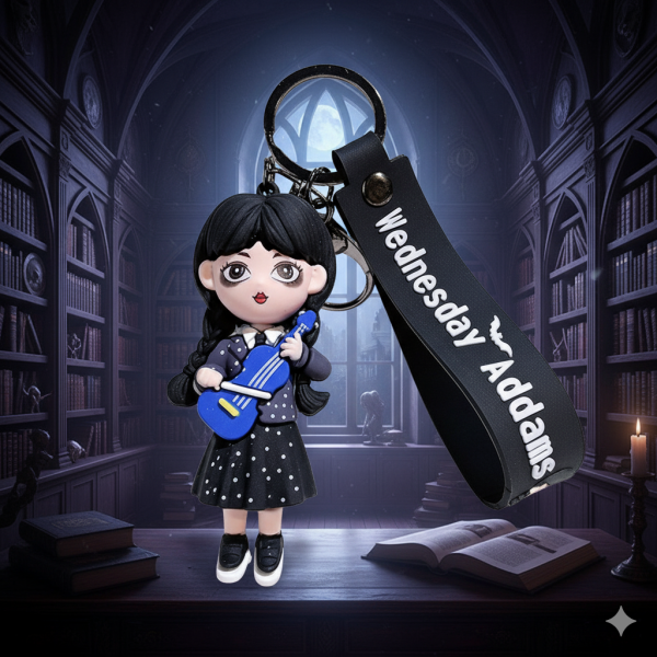 Брелок Венздей Аддамс Wednesday Addams з віолончеллю фігурка іграшка для ключів, рюкзака, сумки 8 см
