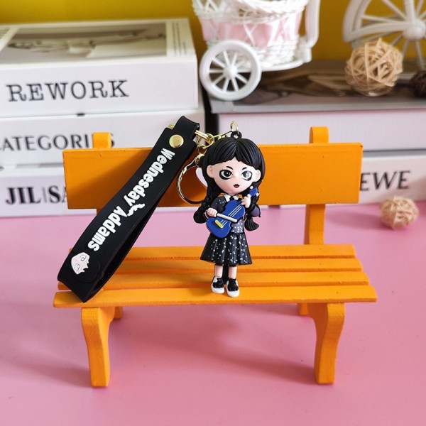 Брелок Венздей Аддамс Wednesday Addams з віолончеллю фігурка іграшка для ключів, рюкзака, сумки 8 см