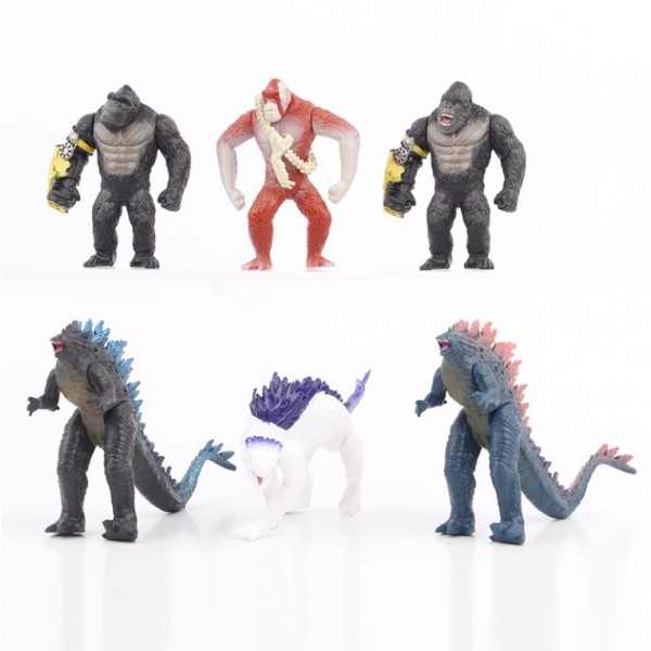 Набор фигурок Годзилла Godzilla vs King Kong Король монстров 8 см 6 шт