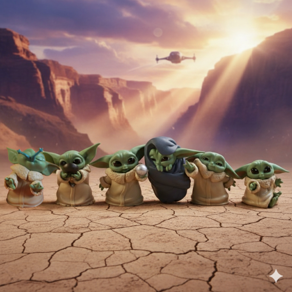 Набір фігурок Малюка Йоди (Грогу) Зоряні війни — Star Wars, The Mandalorian, 6 шт 5-6 см