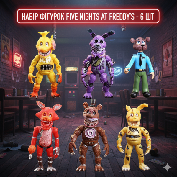 Набір фігурок П'ять ночей з Фредді Five Nights на Freddy's ФНАФ Freddy FNAF іграшки 6 шт 15-19 см