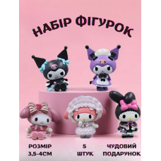 Куромі фігурки Kuromi Hello Kitty Привіт Кітті Хелло Кітті Sanrio Санріо Моя мелодія My Melody аніме ігрові фігурки 5шт