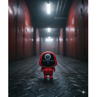 Игрушка антистресс Игра в кальмара Squid game сквиш Squishy красный 10 см