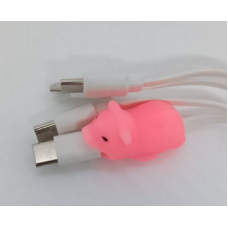 Защитный чехол для кабеля USB с изображением животных, мультяшная фигурка животного, защита кабеля зарядного устройства, защитный рукав для кабеля Свинка