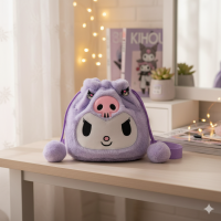 Мягкая плюшевая Сумочка Куроми детская сумка Kuromi Hello Kitty Sanrio