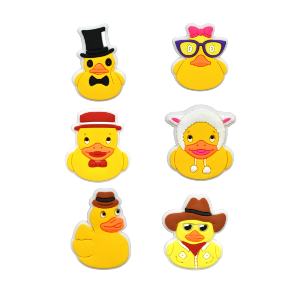 Джибітси жовта качка качки duck Jibbitz 6 шт аксесуари крокс прикраса