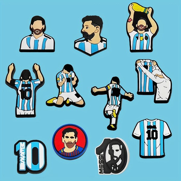 Джибітси Мессі Messi футбол football Jibbitz 11 шт аксесуари крокс прикраса