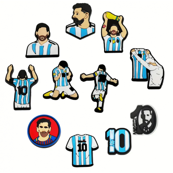 Джибітси Мессі Messi футбол football Jibbitz 11 шт аксесуари крокс прикраса