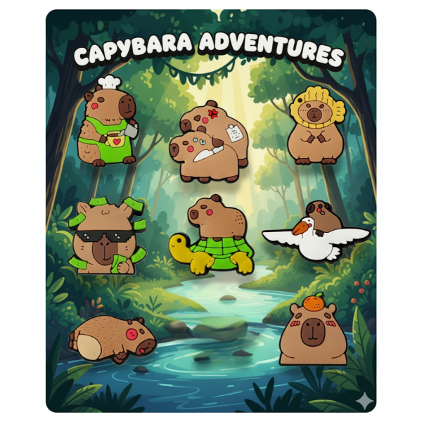 Джибітси Капібара capybara Jibbitz 8 шт аксесуари крокс прикраса