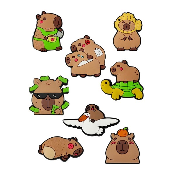 Джибітси Капібара capybara Jibbitz 8 шт аксесуари крокс прикраса