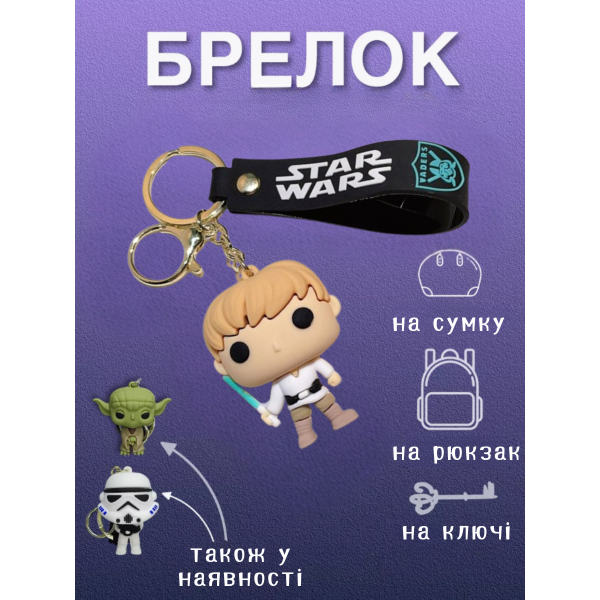 Брелок Зоряні війни Люк Скайуокер Стар Варс Star Wars фігурка іграшка для ключів, рюкзака, сумки 6см