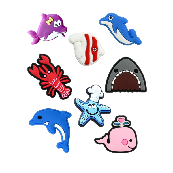 Джибітси морські жителі підводний світ тварини, морське життя 8 шт аксесуари для взуття крокс прикраса