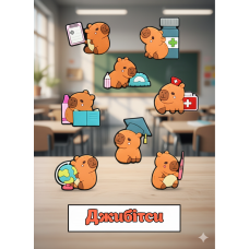 Джибітси Капібара capybara Jibbitz 8 шт аксесуари крокс прикраса