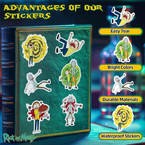 Стікери Рік та Морті Rick and Morty стікерпак наклейки набір наклейок 49 шт