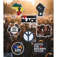 Джибітси Black Lives Matter права афроамериканців Jibbitz 8 шт аксесуари крокс прикраса