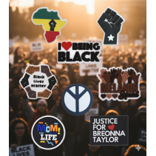 Джибітси Black Lives Matter права афроамериканців Jibbitz 8 шт аксесуари крокс прикраса