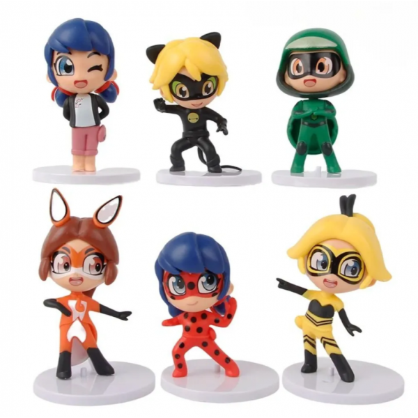 Набір фігурок Леді баг та Супер-кіт Miraculous LadyBag дитячі іграшки 9 см 6 шт