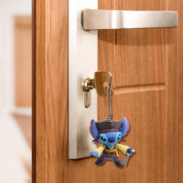 Брелок Ліло та Стіч Пірати Карибського моря Джек Горобець Stitch підвіска на рюкзак на ключі 6 см