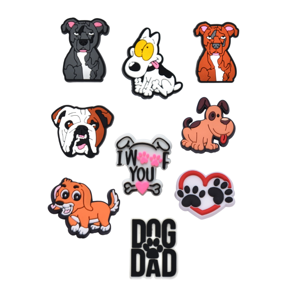 Джибітси собаки домашні тварини Dog Jibbitz 9 шт аксесуари крокс прикраса